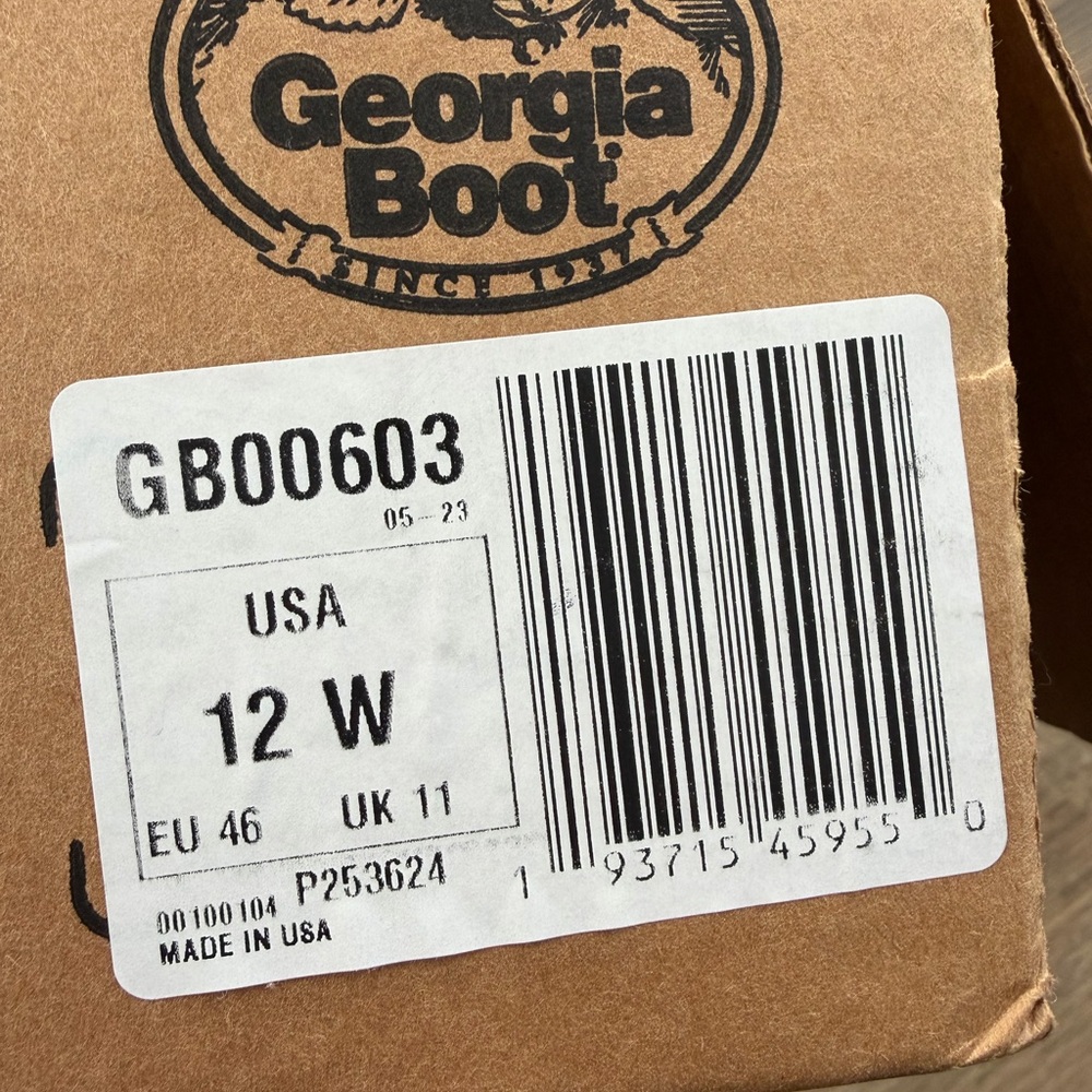 Georgia Boot Men's USA Logger Waterproof Work Boots Black 12W - Picture 7 of 8